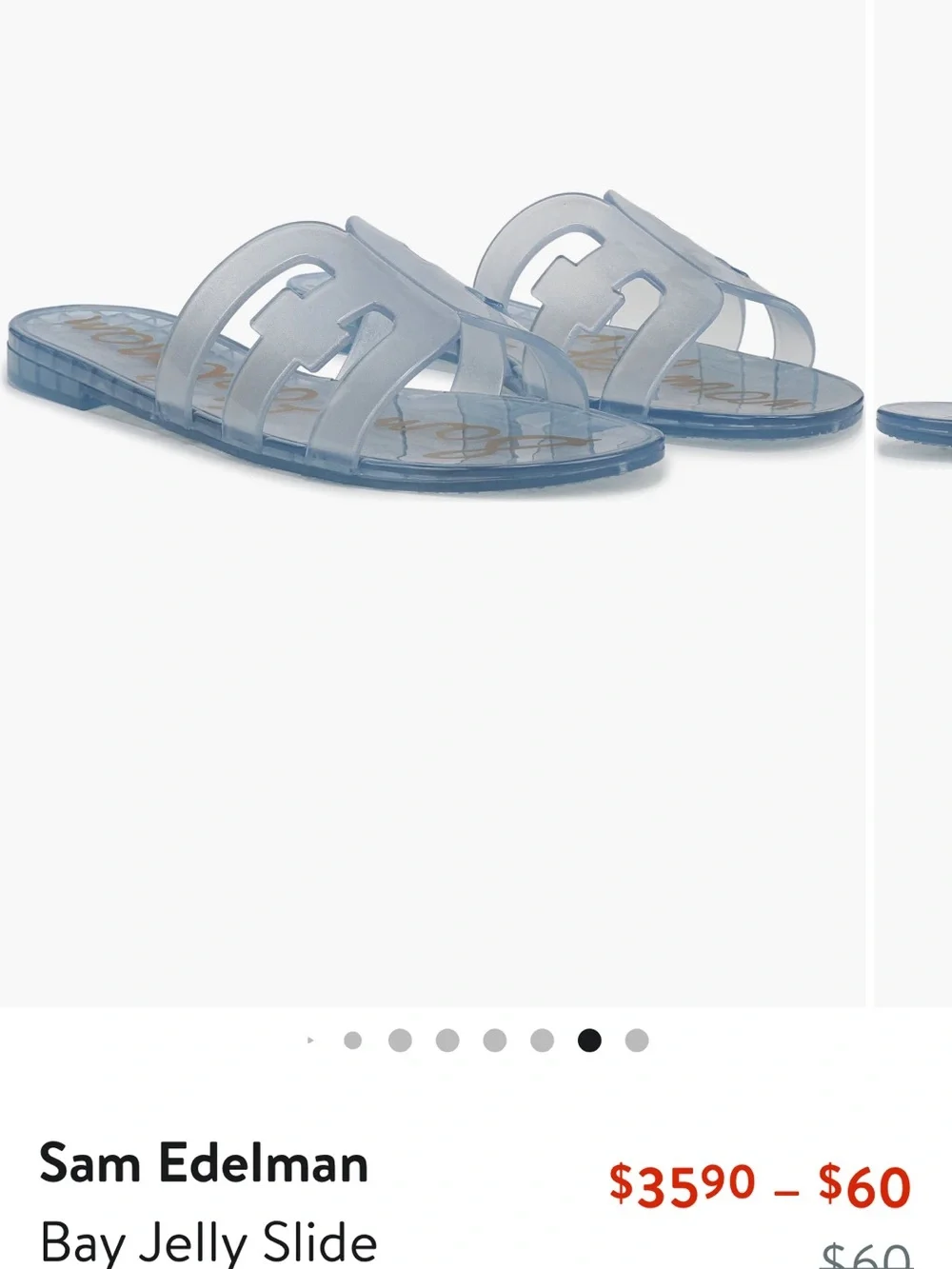 Sam Edelman Translucent Light Blue Slide Sandals